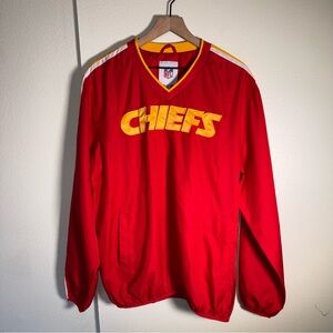 NFL KANSAS CITY CHIEFS color block athletic tailgating game day windbreaker L